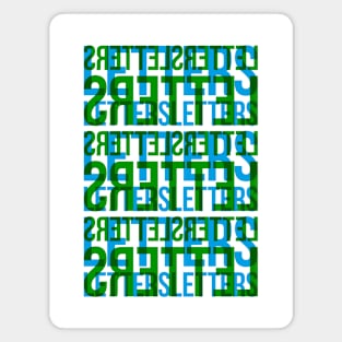 Letters Typography Stack (Blue Green) Magnet